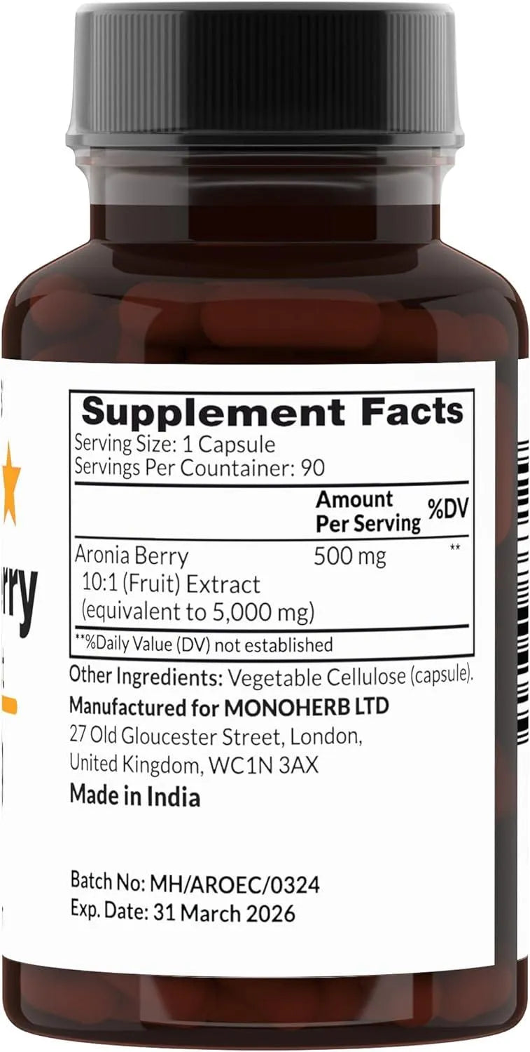 MONOHERB - Monoherb Aronia Berry Extract 500Mg. 90 Capsulas - The Red Vitamin MX - Suplementos Alimenticios - {{ shop.shopifyCountryName }}