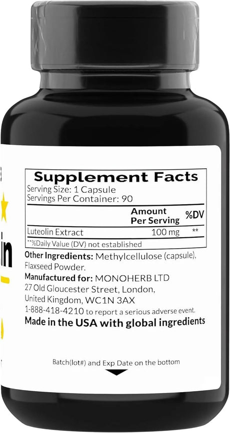 MONOHERB - Monoherb Luteolin 100Mg. 90 Capsulas - The Red Vitamin MX - Suplementos Alimenticios - {{ shop.shopifyCountryName }}