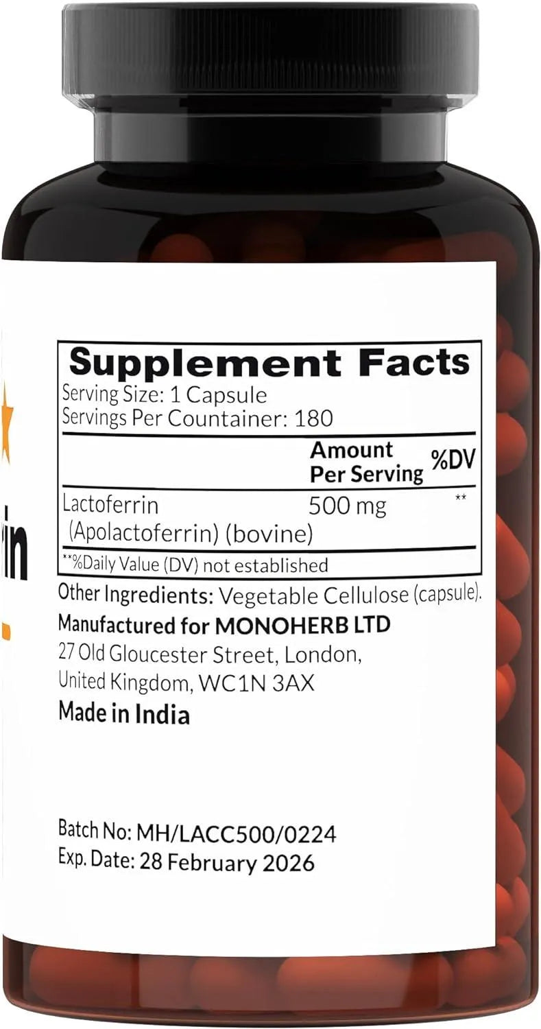 MONOHERB - Monoherb Pure Lactoferrin 500Mg. 180 Capsulas - The Red Vitamin MX - Suplementos Alimenticios - {{ shop.shopifyCountryName }}