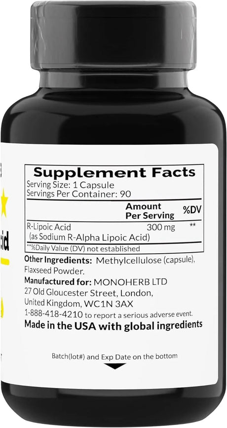 MONOHERB - MONOHERB R-Lipoic Acid 300Mg. 60 Capsulas - The Red Vitamin MX - Suplementos Alimenticios - {{ shop.shopifyCountryName }}