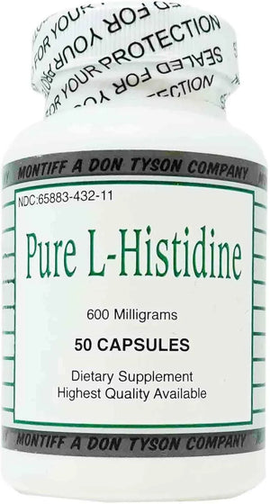 MONTIFF - Montiff Pure L-Histidine 600Mg. 50 Capsulas - The Red Vitamin MX - Suplementos Alimenticios - {{ shop.shopifyCountryName }}