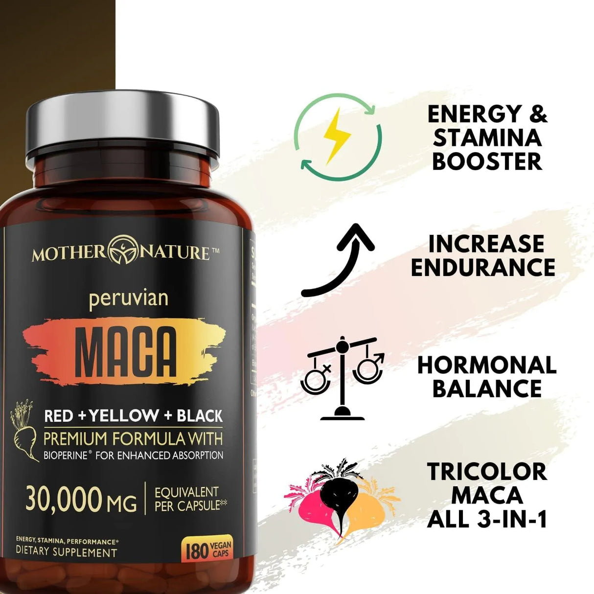 MOTHER NATURE - Mother Nature Maca Root 30,000Mg. 180 Capsulas - The Red Vitamin MX - Suplementos Alimenticios - {{ shop.shopifyCountryName }}