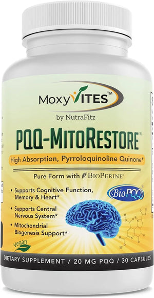 MOXYVITES - MoxyVites PQQ MITORESTORE Brain Supplement 30 Capsulas - The Red Vitamin MX - Suplementos Alimenticios - {{ shop.shopifyCountryName }}