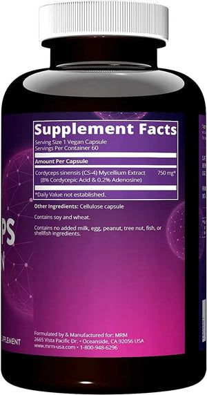 MRM - MRM Nutrition Cordyceps 60 Capsulas - The Red Vitamin MX - Suplementos Alimenticios - {{ shop.shopifyCountryName }}