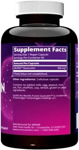 MRM - MRM Nutrition Quercetin 500Mg. 60 Capsulas - The Red Vitamin MX - Suplementos Alimenticios - {{ shop.shopifyCountryName }}