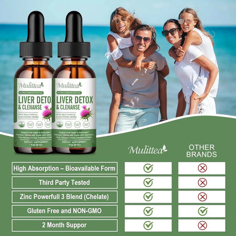 MULTITTEA - Mulittea Liver Health Liquid Drops 30Ml. 2 Pack - The Red Vitamin MX - Suplementos Alimenticios - {{ shop.shopifyCountryName }}