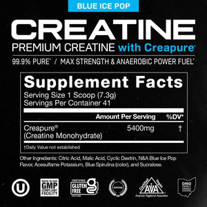 MUSCLE FEAST - Muscle Feast Creapure Creatine Monohydrate Powder 41 Servicios 300Gr. Blue Ice Pop - The Red Vitamin MX - Suplementos Alimenticios - {{ shop.shopifyCountryName }}