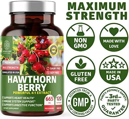 N1N - N1N Premium Hawthorn Berry 2660Mg. 120 Capsulas - The Red Vitamin MX - Suplementos Alimenticios - {{ shop.shopifyCountryName }}