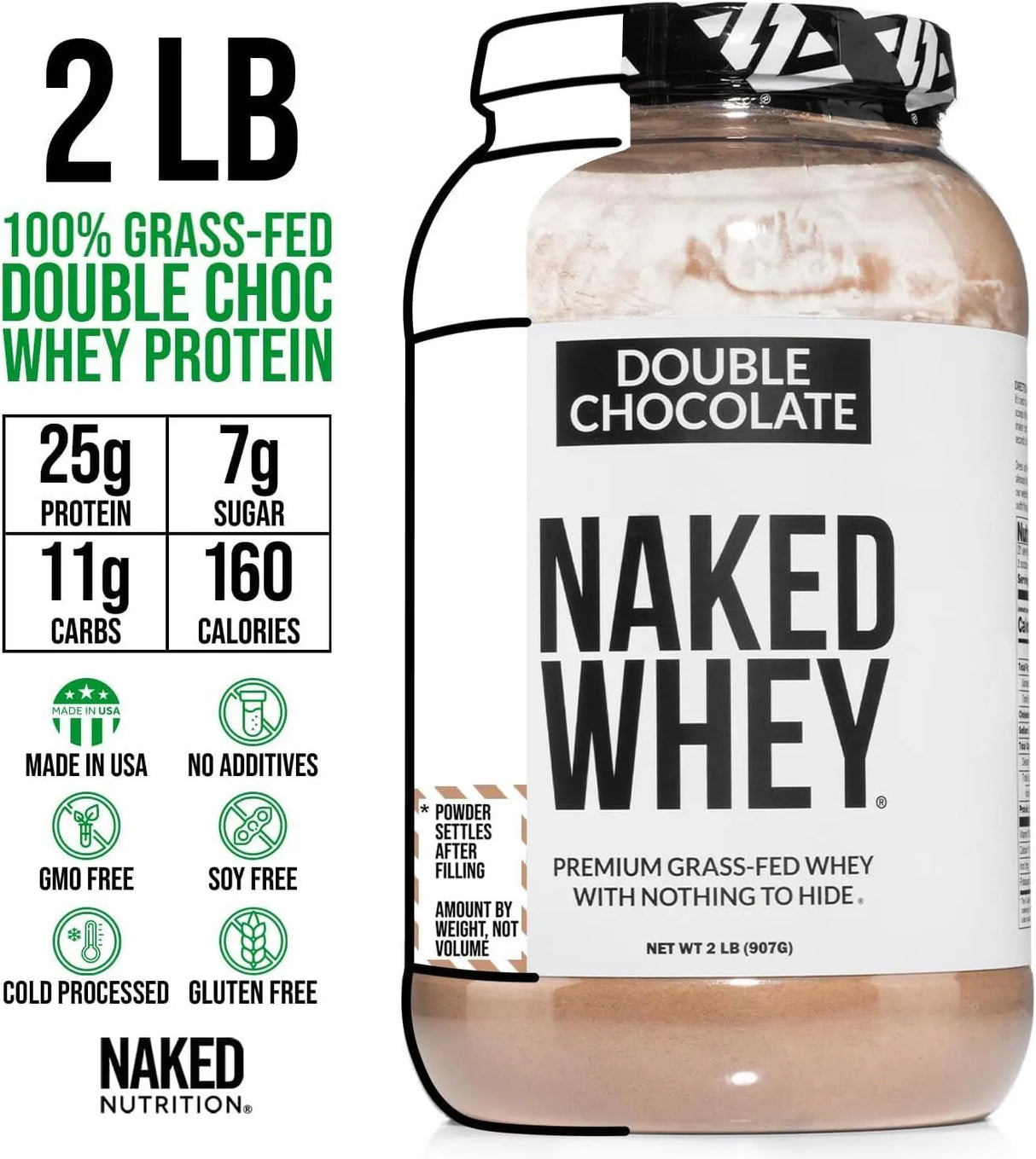 NAKED NUTRITION - NAKED Whey Double Chocolate Grass Fed Whey Protein Powder 907Gr. - The Red Vitamin MX - Suplementos Alimenticios - {{ shop.shopifyCountryName }}