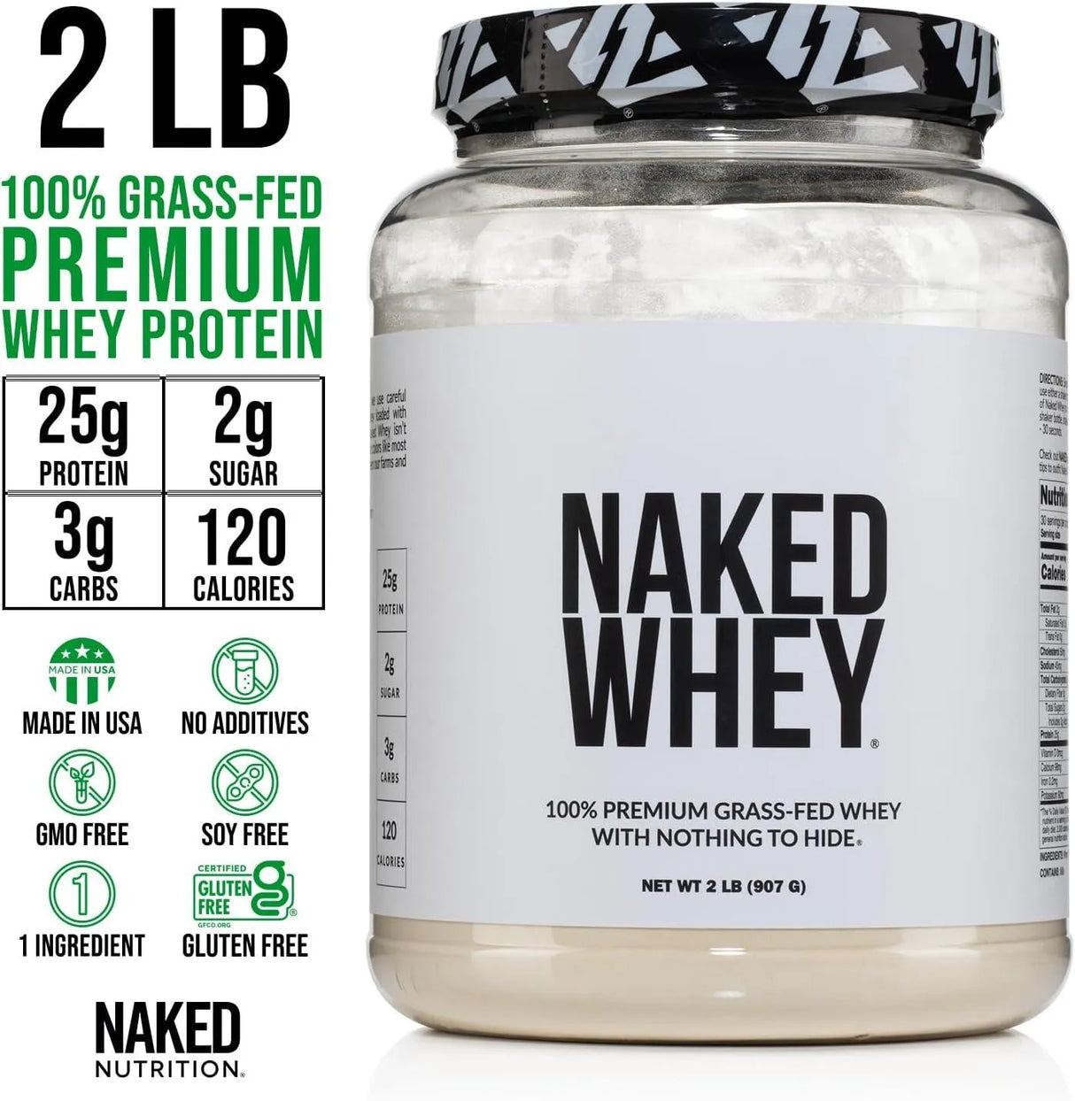 NAKED NUTRITION - NAKED Whey Grass Fed Whey Protein Powder Unflavored 907Gr. - The Red Vitamin MX - Suplementos Alimenticios - {{ shop.shopifyCountryName }}