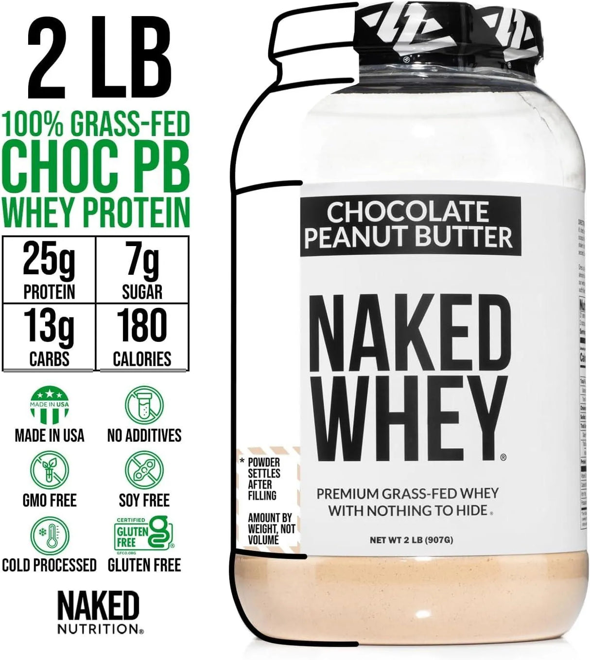 NAKED NUTRITION - Whey Chocolate Peanut Butter Protein Powder 907Gr. - The Red Vitamin MX - Suplementos Alimenticios - {{ shop.shopifyCountryName }}