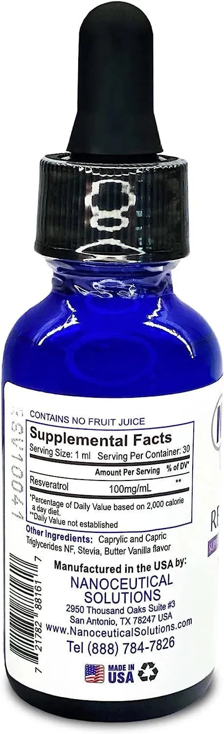 NANOCEUTICAL SOLUTIONS - Nanoceutical Solutions Nano Resveratrol Liquid Drops 30Ml. - The Red Vitamin MX - Suplementos Alimenticios - {{ shop.shopifyCountryName }}