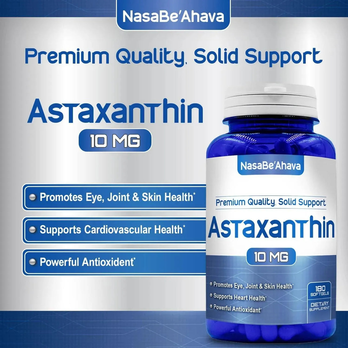 NASA BEAHAVA - NASA BEAHAVA Astaxanthin 10Mg. 180 Capsulas Blandas - The Red Vitamin MX - Suplementos Alimenticios - {{ shop.shopifyCountryName }}