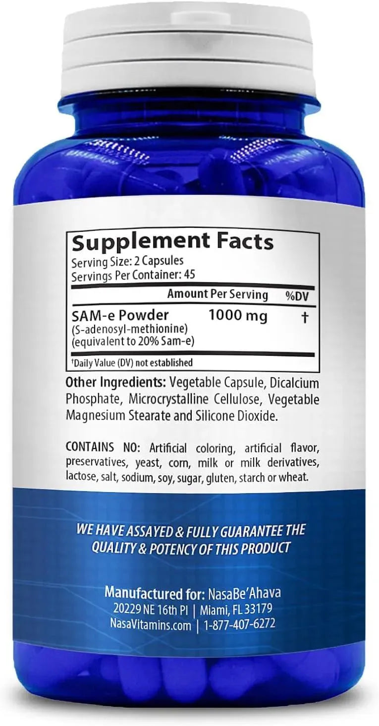 NASA BEAHAVA - NASA BEAHAVA Pure SAM-e 1000Mg. 90 Capsulas - The Red Vitamin MX - Suplementos Alimenticios - {{ shop.shopifyCountryName }}