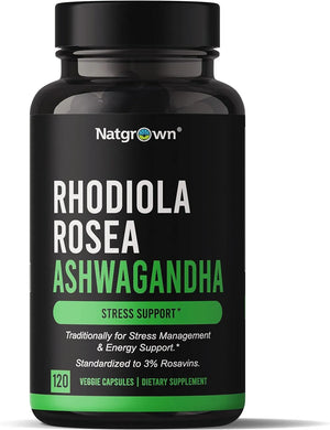 NATGROWN - Natgrown Rhodiola Rosea with Ashwagandha Root Extract 120 Capsulas - The Red Vitamin MX - Suplementos Alimenticios - {{ shop.shopifyCountryName }}