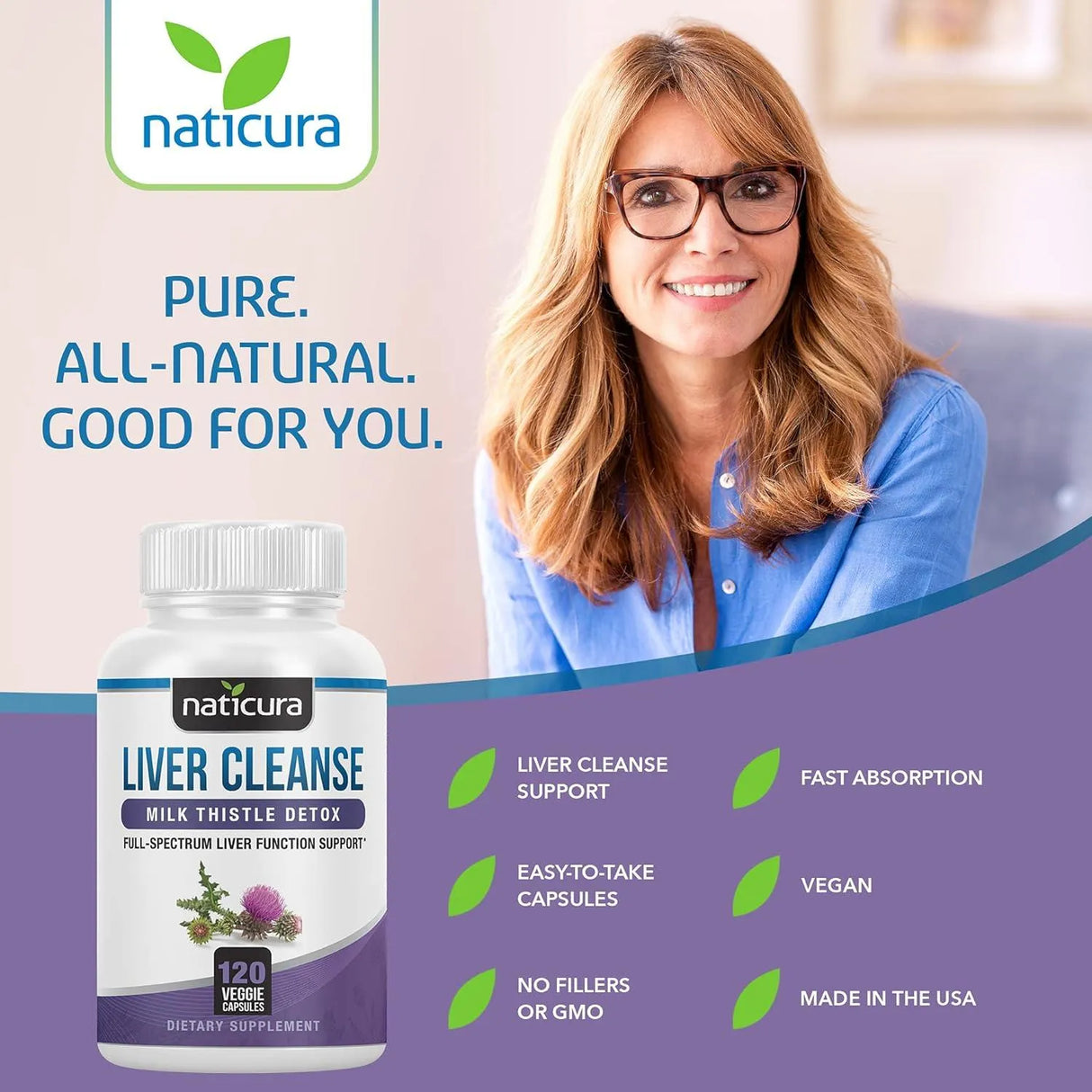 NATICURA - Naticura Liver Cleanse with Milk Thistle 120 Capsulas - The Red Vitamin MX - Suplementos Alimenticios - {{ shop.shopifyCountryName }}