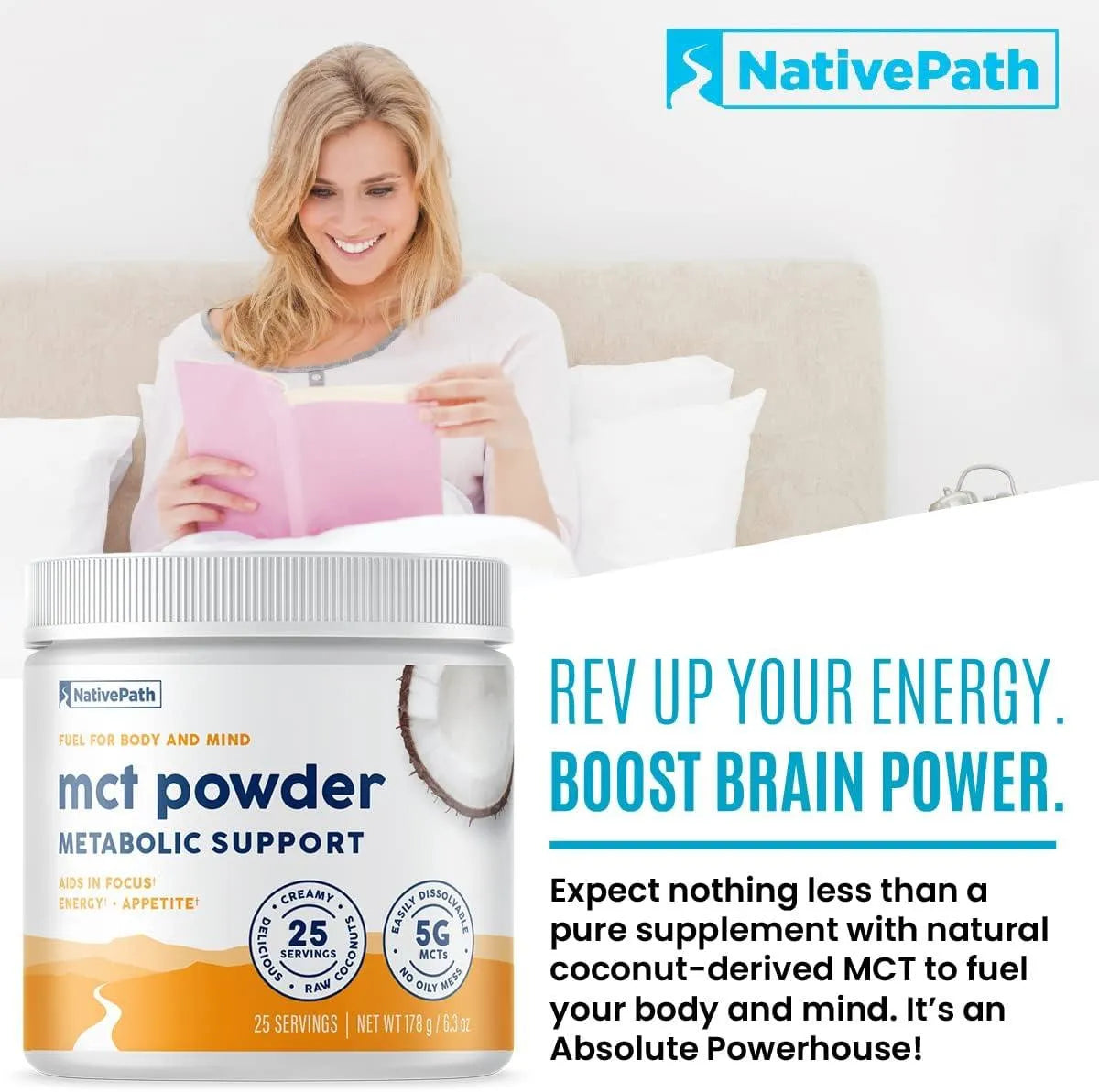 NATIVEPATH - NativePath MCT Coconut Oil Powder 25 Servicios 178Gr. - The Red Vitamin MX - Suplementos Alimenticios - {{ shop.shopifyCountryName }}