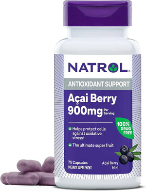 NATROL - Natrol Acai Berry 1,000Mg. 75 Capsulas - The Red Vitamin MX - Suplementos Alimenticios - {{ shop.shopifyCountryName }}