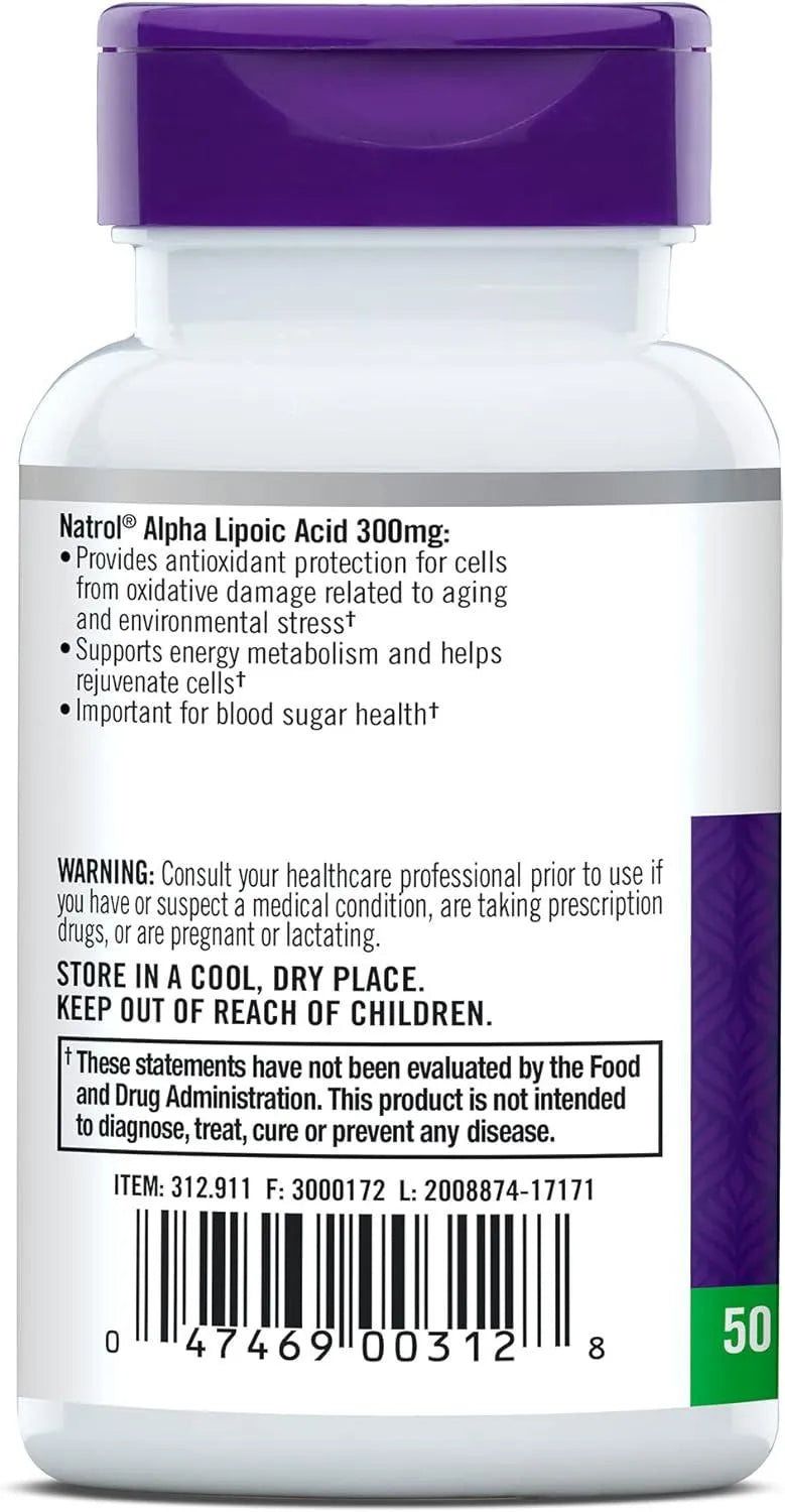 NATROL - Natrol Alpha Lipoic Acid 300Mg. 50 Capsulas - The Red Vitamin MX - Suplementos Alimenticios - {{ shop.shopifyCountryName }}