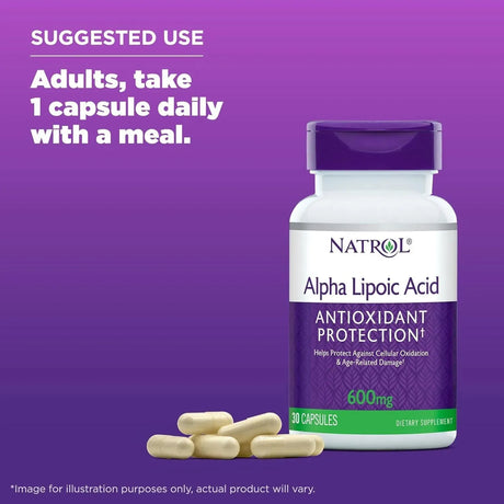 NATROL - Natrol Alpha Lipoic Acid 600Mg. 30 Capsulas - The Red Vitamin MX - Suplementos Alimenticios - {{ shop.shopifyCountryName }}