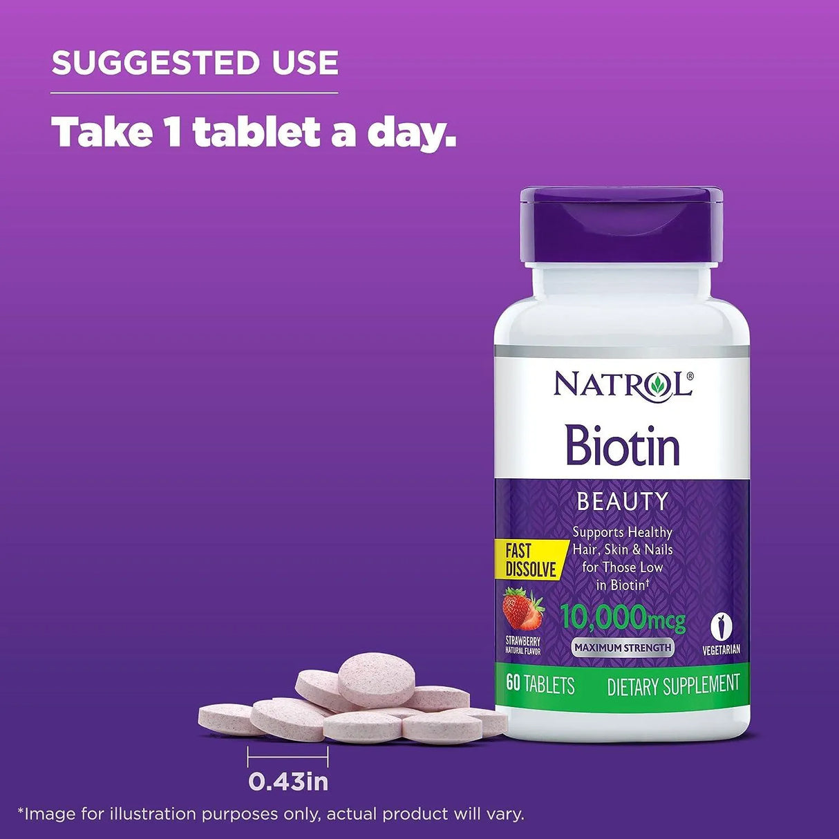 NATROL - Natrol Biotin 10,000 mcg 60 Tabletas - The Red Vitamin MX - Suplementos Alimenticios - {{ shop.shopifyCountryName }}