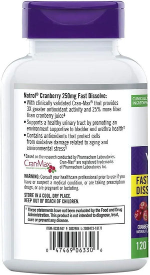 NATROL - Natrol Cranberry Fast Dissolve Tablets 250Mg. 120 Tabletas - The Red Vitamin MX - Suplementos Alimenticios - {{ shop.shopifyCountryName }}