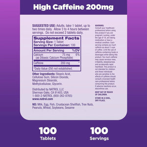 NATROL - Natrol High Caffeine 200Mg. 100 Tabletas - The Red Vitamin MX - Suplementos Alimenticios - {{ shop.shopifyCountryName }}