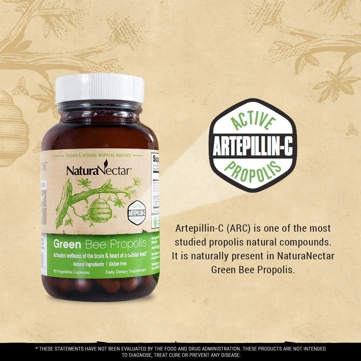 NATURA NECTAR - NaturaNectar Green Bee Propolis 60 Capsulas - The Red Vitamin MX - Suplementos Alimenticios - {{ shop.shopifyCountryName }}