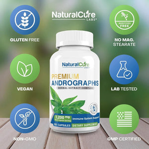 NATURAL CURE LABS - Natural Cure Labs Premium Andrographis Paniculata Extract 1,200Mg. 120 Capsulas - The Red Vitamin MX - Suplementos Alimenticios - {{ shop.shopifyCountryName }}