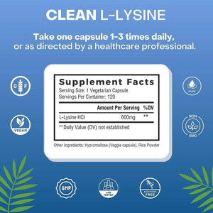 NATURAL CURE - Natural Cure Labs Clean L-Lysine 600Mg. 120 Capsulas - The Red Vitamin MX - Suplementos Alimenticios - {{ shop.shopifyCountryName }}