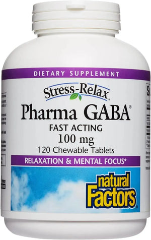 NATURAL FACTORS - Natural Factors Stress-Relax Pharma GABA 100Mg. 120 Tabletas Masticables - The Red Vitamin MX - Suplementos Alimenticios - {{ shop.shopifyCountryName }}