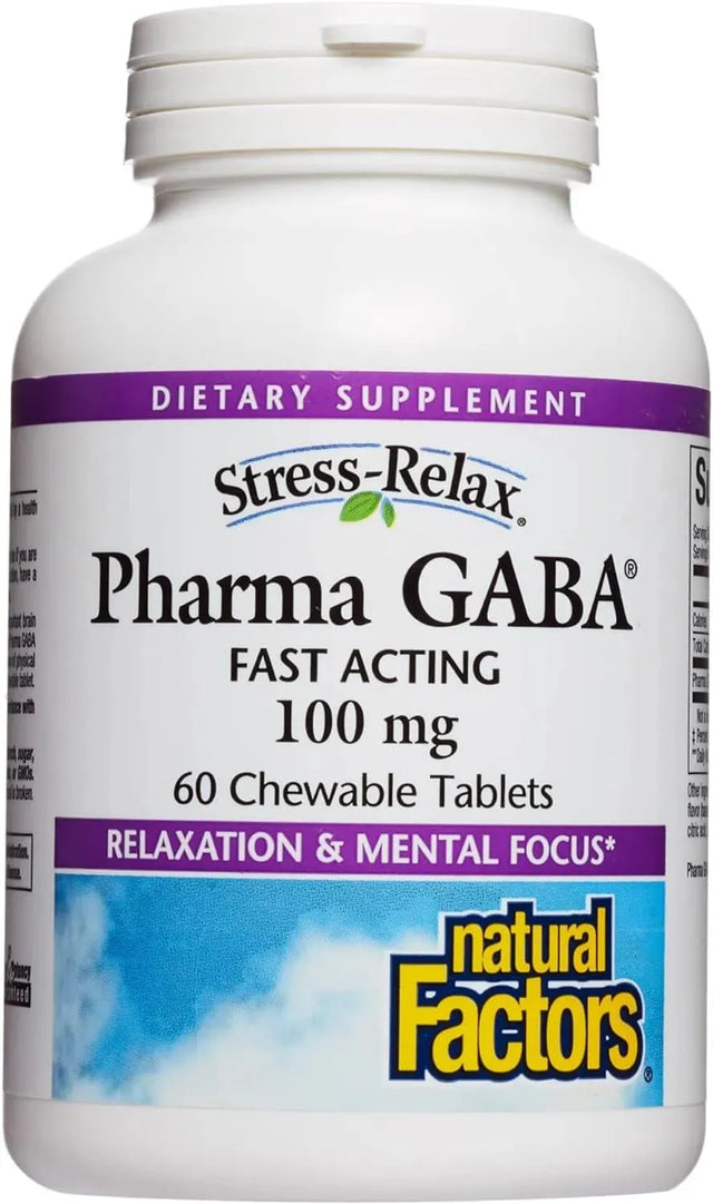 NATURAL FACTORS - Natural Factors Stress-Relax Pharma GABA 100Mg. 60 Tabletas Masticables - The Red Vitamin MX - Suplementos Alimenticios - {{ shop.shopifyCountryName }}