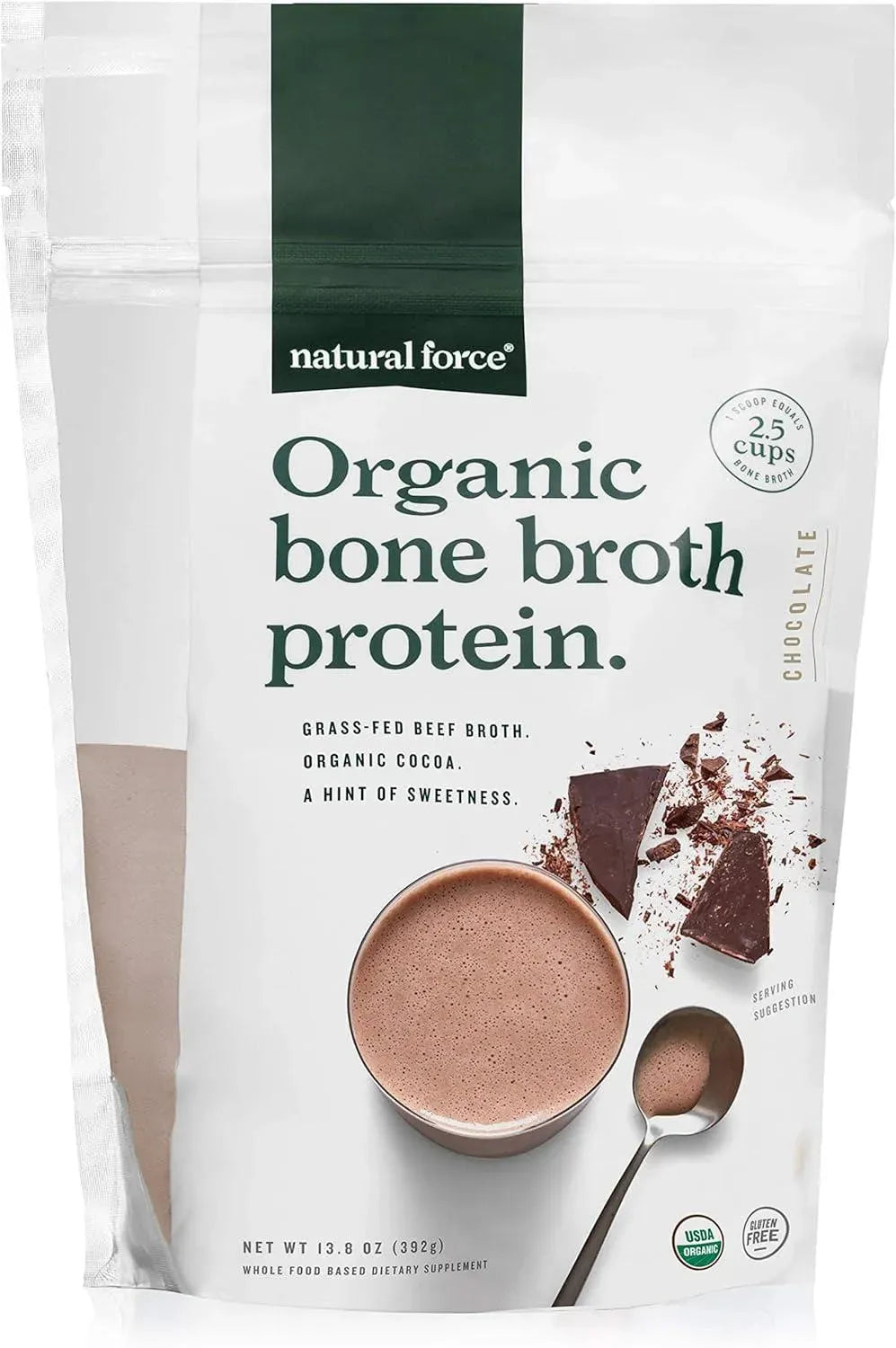 NATURAL FORCE - Natural Force Chocolate Organic Bone Broth Protein Powder 392Gr. - The Red Vitamin MX - Suplementos Alimenticios - {{ shop.shopifyCountryName }}
