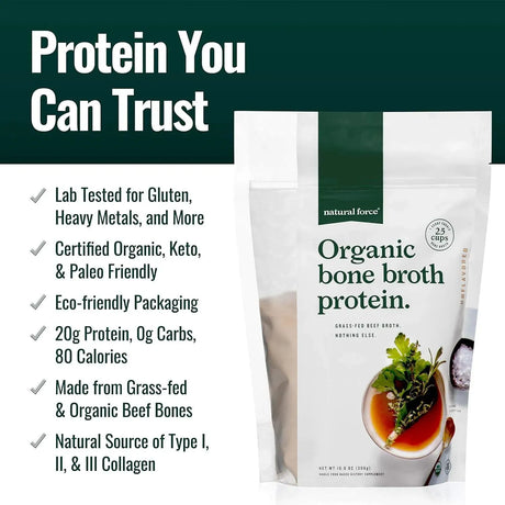 NATURAL FORCE - Natural Force Pure Organic Bone Broth Protein Powder 306Gr. - The Red Vitamin MX - Suplementos Alimenticios - {{ shop.shopifyCountryName }}
