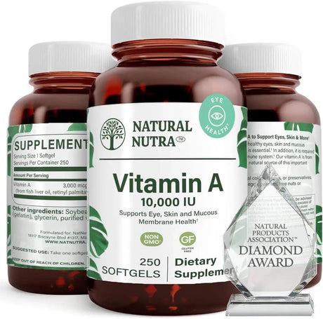 NATURAL NUTRA - Natural Nutra Vitamin A 10,000 IU 250 Capsulas Blandas - The Red Vitamin MX - Suplementos Alimenticios - {{ shop.shopifyCountryName }}