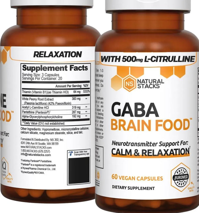 NATURAL STACKS - NATURAL STACKS GABA Supplement w/L-Citrulline & Grape Seed Extract 60 Capsulas - The Red Vitamin MX - Suplementos Alimenticios - {{ shop.shopifyCountryName }}