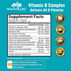 NATURALIFE LABS - NaturaLife Labs Vitamin B Complex 100 Capsulas - The Red Vitamin MX - Suplementos Alimenticios - {{ shop.shopifyCountryName }}