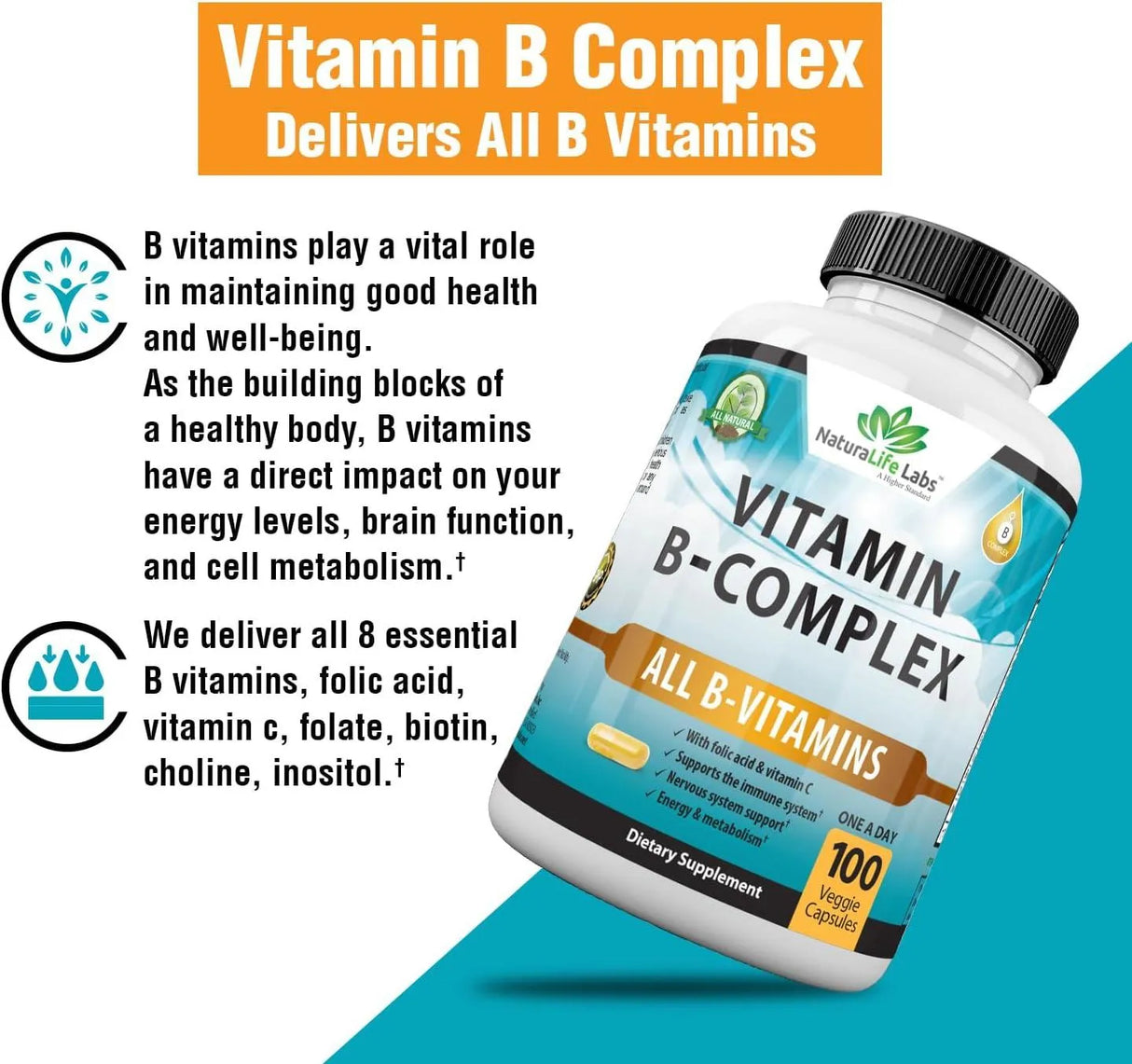 NATURALIFE LABS - NaturaLife Labs Vitamin B Complex 100 Capsulas - The Red Vitamin MX - Suplementos Alimenticios - {{ shop.shopifyCountryName }}