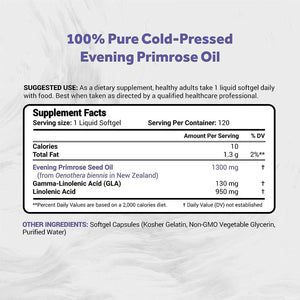 NATURALIS - Naturalis Evening Primrose Oil 1300Mg. 120 Capsulas Blandas - The Red Vitamin MX - Suplementos Alimenticios - {{ shop.shopifyCountryName }}