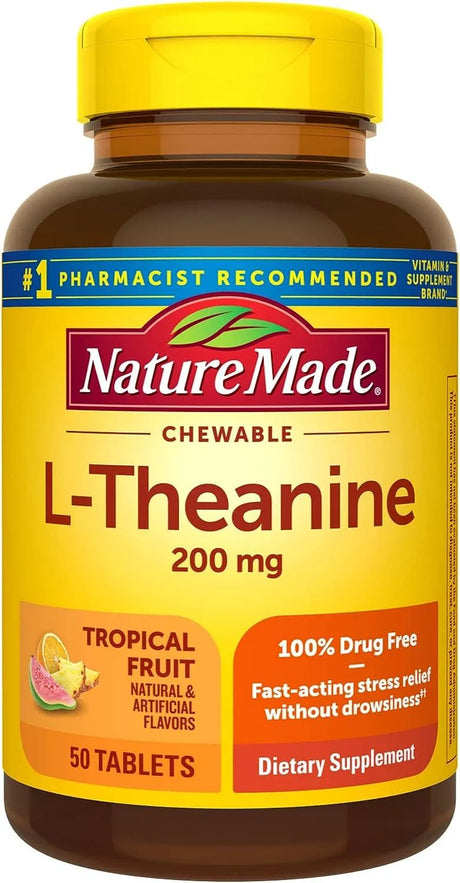 NATURE MADE - Nature Made Chewable L Theanine 200Mg. 50 Tabletas Masticables - The Red Vitamin MX - Suplementos Alimenticios - {{ shop.shopifyCountryName }}