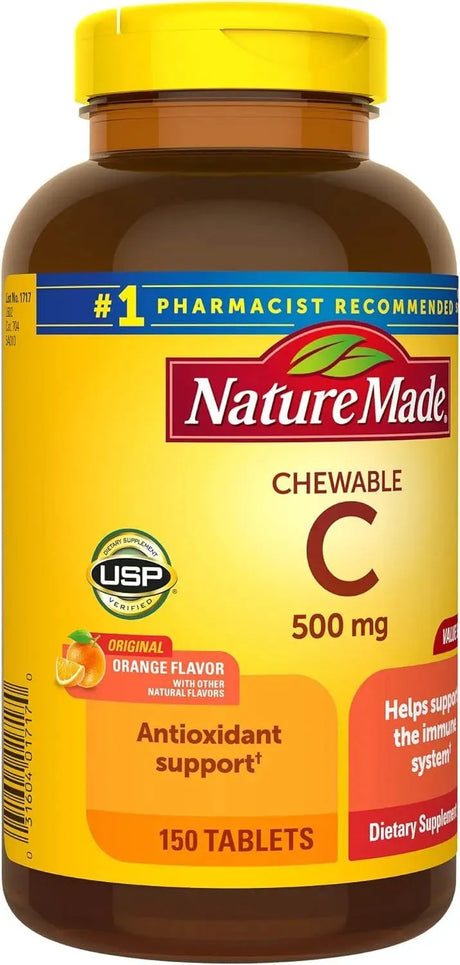 NATURE MADE - Nature Made Chewable Vitamin C 500Mg. 150 Tabletas - The Red Vitamin MX - Suplementos Alimenticios - {{ shop.shopifyCountryName }}