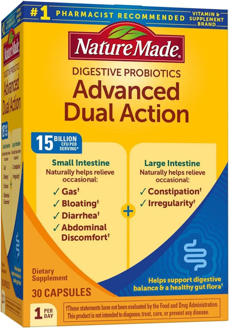 NATURE MADE - Nature Made Digestive Probiotics Advanced Dual Action 30 Capsulas - The Red Vitamin MX - Suplementos Alimenticios - {{ shop.shopifyCountryName }}