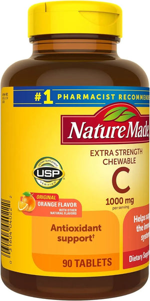 NATURE MADE - Nature Made Extra Strength Dosage Chewable Vitamin C 1000Mg. 90 Tabletas - The Red Vitamin MX - Suplementos Alimenticios - {{ shop.shopifyCountryName }}