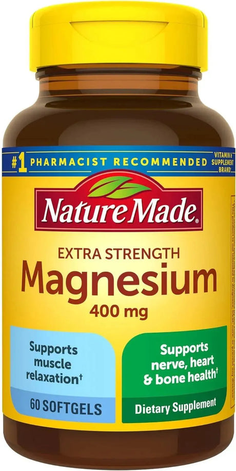 NATURE MADE - Nature Made Extra Strength Magnesium Oxide 400Mg. 60 Capsulas Blandas - The Red Vitamin MX - Suplementos Alimenticios - {{ shop.shopifyCountryName }}