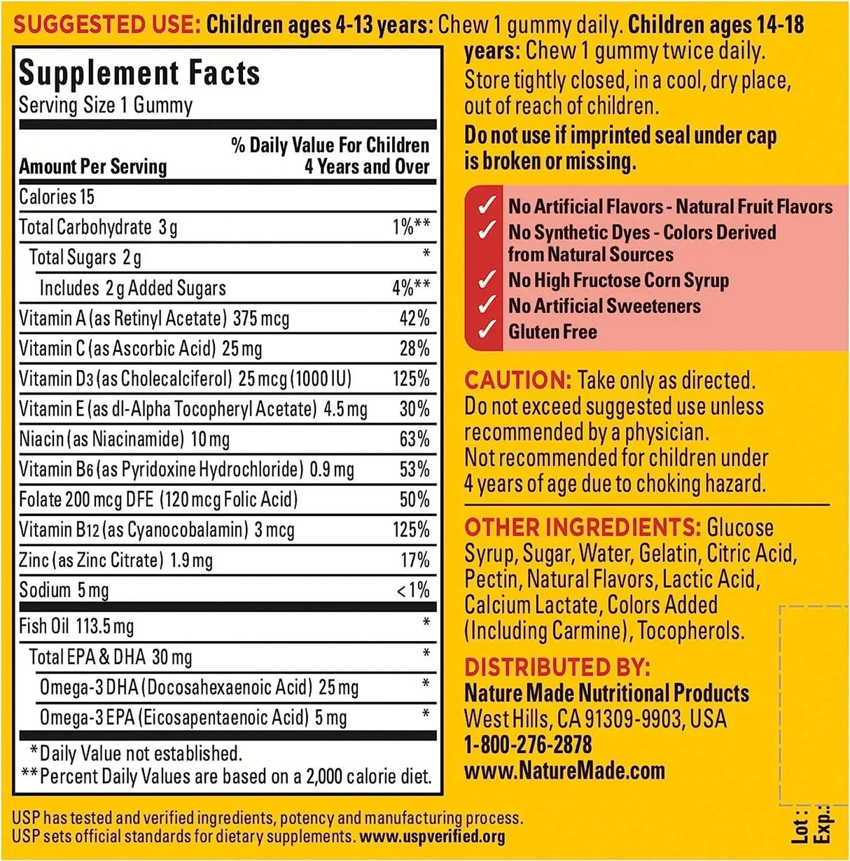 NATURE MADE - Nature Made First Multivitamin with Omega-3 70 Gomitas - The Red Vitamin MX - Suplementos Alimenticios - {{ shop.shopifyCountryName }}