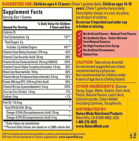 NATURE MADE - Nature Made First Multivitamin with Omega-3 70 Gomitas - The Red Vitamin MX - Suplementos Alimenticios - {{ shop.shopifyCountryName }}