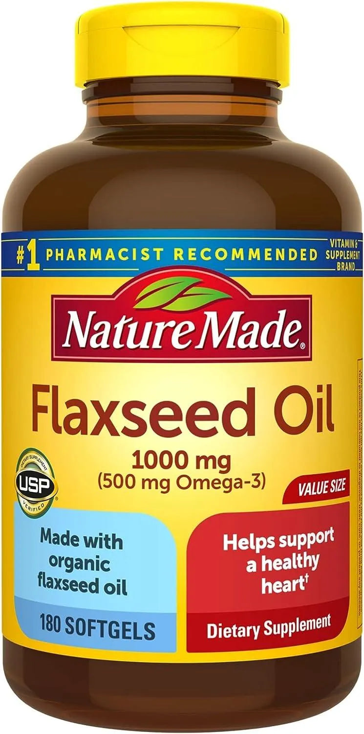 NATURE MADE - Nature Made Flaxseed Oil 1000Mg. 180 Capsulas Blandas - The Red Vitamin MX - Suplementos Alimenticios - {{ shop.shopifyCountryName }}