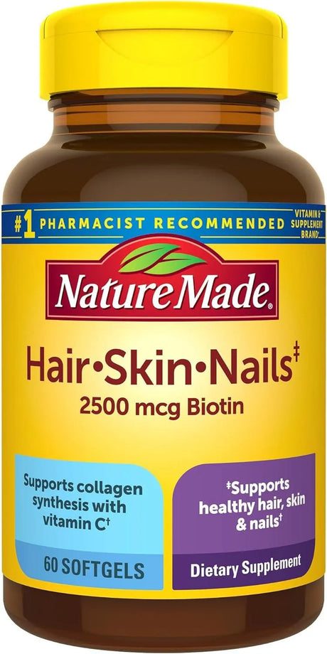 NATURE MADE - Nature Made Hair Skin and Nails with Biotin 2500mcg 60 Capsulas Blandas - The Red Vitamin MX - Suplementos Alimenticios - {{ shop.shopifyCountryName }}