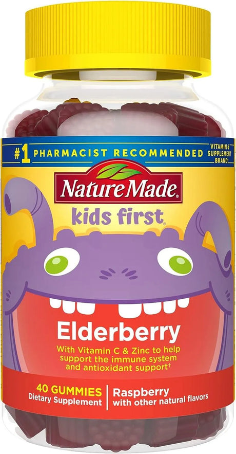 NATURE MADE - Nature Made Kids First Elderberry with Vitamin C and Zinc 40 Gomitas - The Red Vitamin MX - Suplementos Alimenticios - {{ shop.shopifyCountryName }}