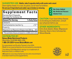 NATURE MADE - Nature Made Magnesium Glycinate 200Mg. 60 Capsulas - The Red Vitamin MX - Suplementos Alimenticios - {{ shop.shopifyCountryName }}